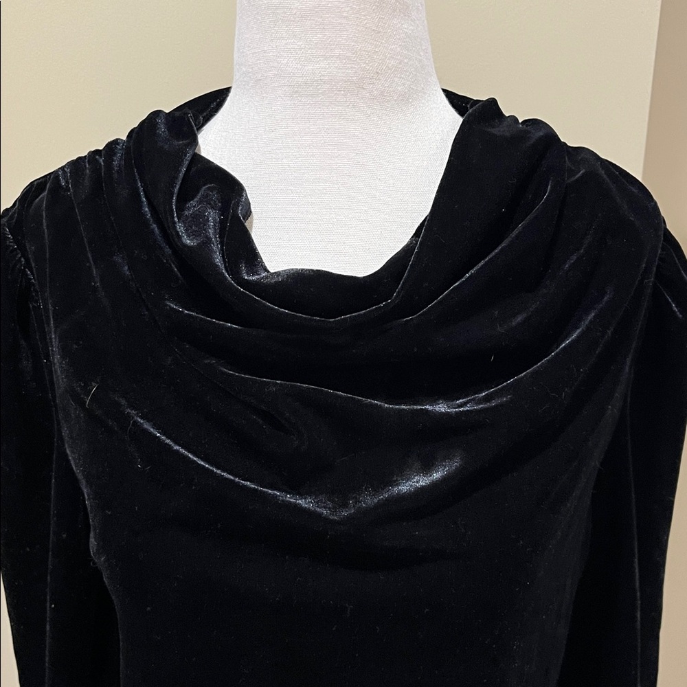 Anthropologie BTFL-life Black Velvet Velour Pullover Blouse Size XS EUC - Picture 4 of 12